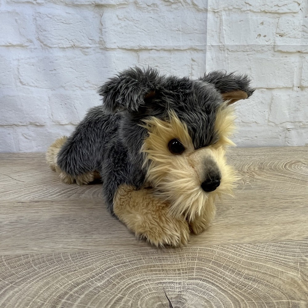 AURORA Flopise Yorkie Yorkshire Puppy Dog 12" Stuffed Animal Plush Laying Down